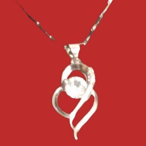 925 Sterling Silver 4 Leaf Clover Purple Zircon Gem Necklace In Light Up Case